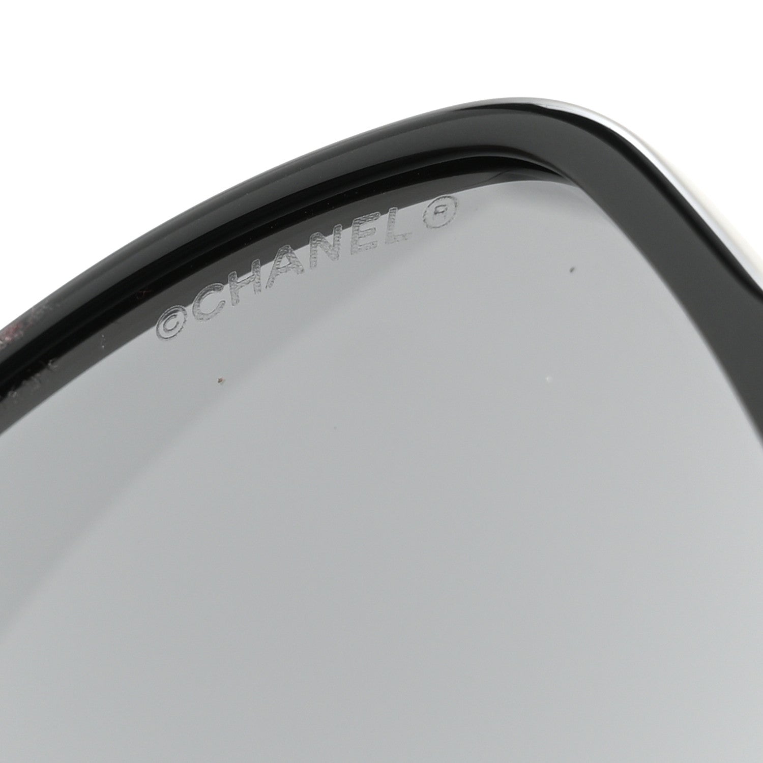 Chanel Acetate Metal Calfskin Square Chain Sunglasses 5210-Q Black Gray 7 of 8