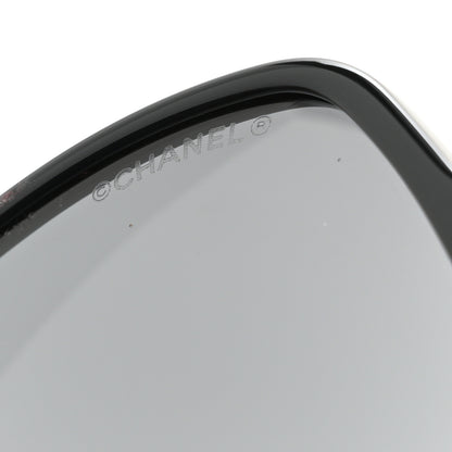 Chanel Acetate Metal Calfskin Square Chain Sunglasses 5210-Q Black Gray 7 of 8
