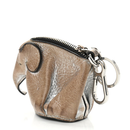 Loewe Metallic Calfskin Mini Elephant Coin Purse Silver 3 of 12