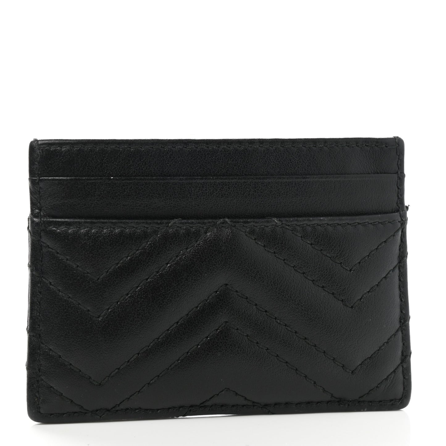 Calfskin Matelasse GG Marmont Card Holder Black