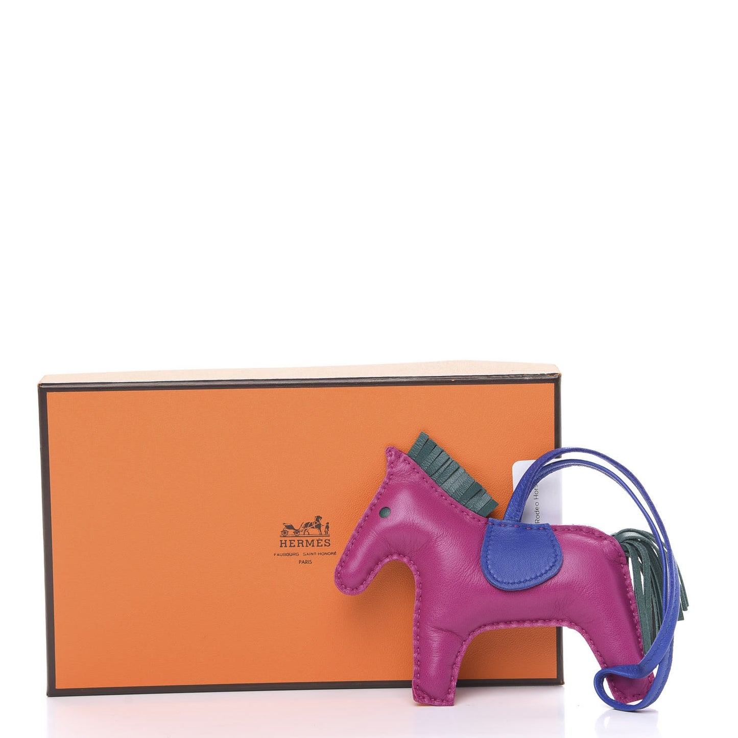 Milo Lambskin Grigri Rodeo Horse Bag Charm MM Rose Pourpre Malachite Bleu Electrique
