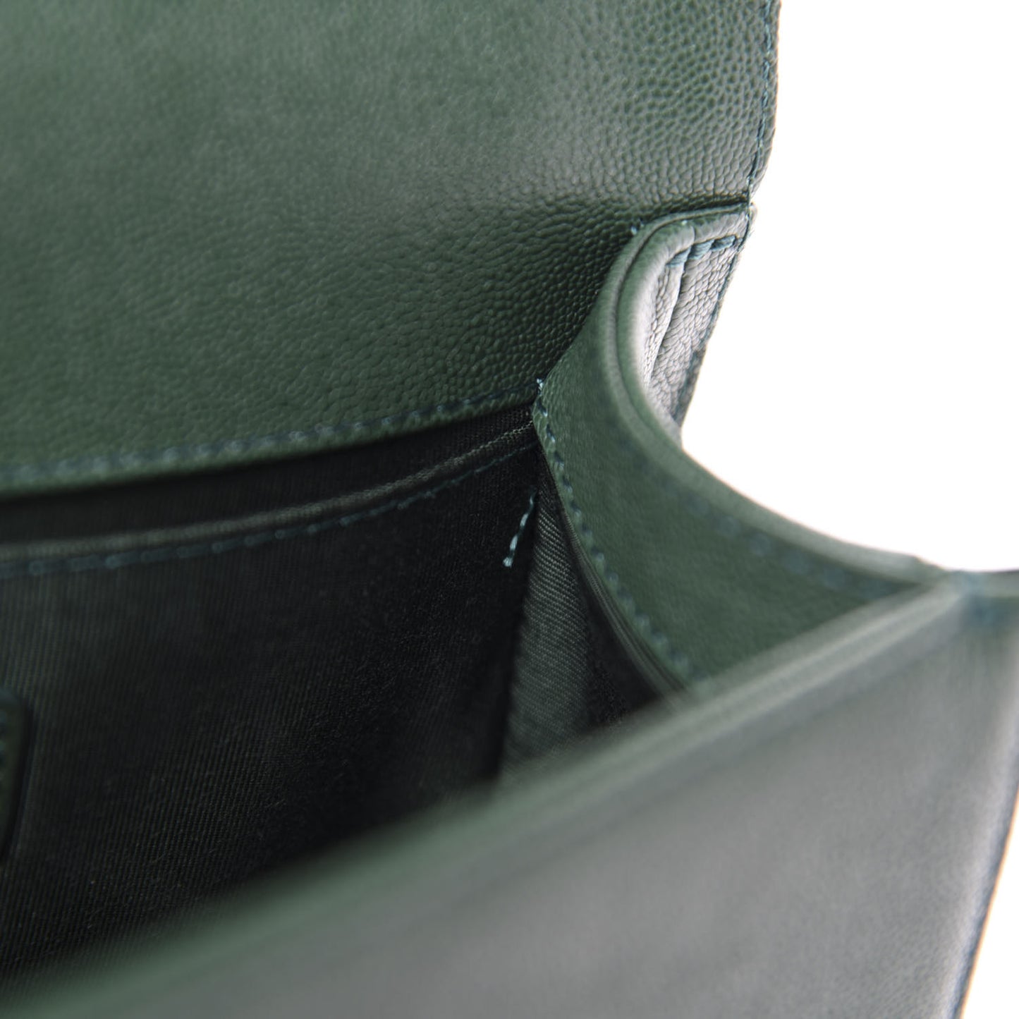 Caviar Quilted Small Boy Flap Green