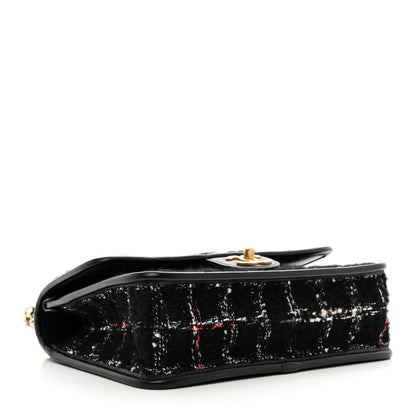 Chanel Tweed School Memory Small Top Handle Flap Black White 4 of 10