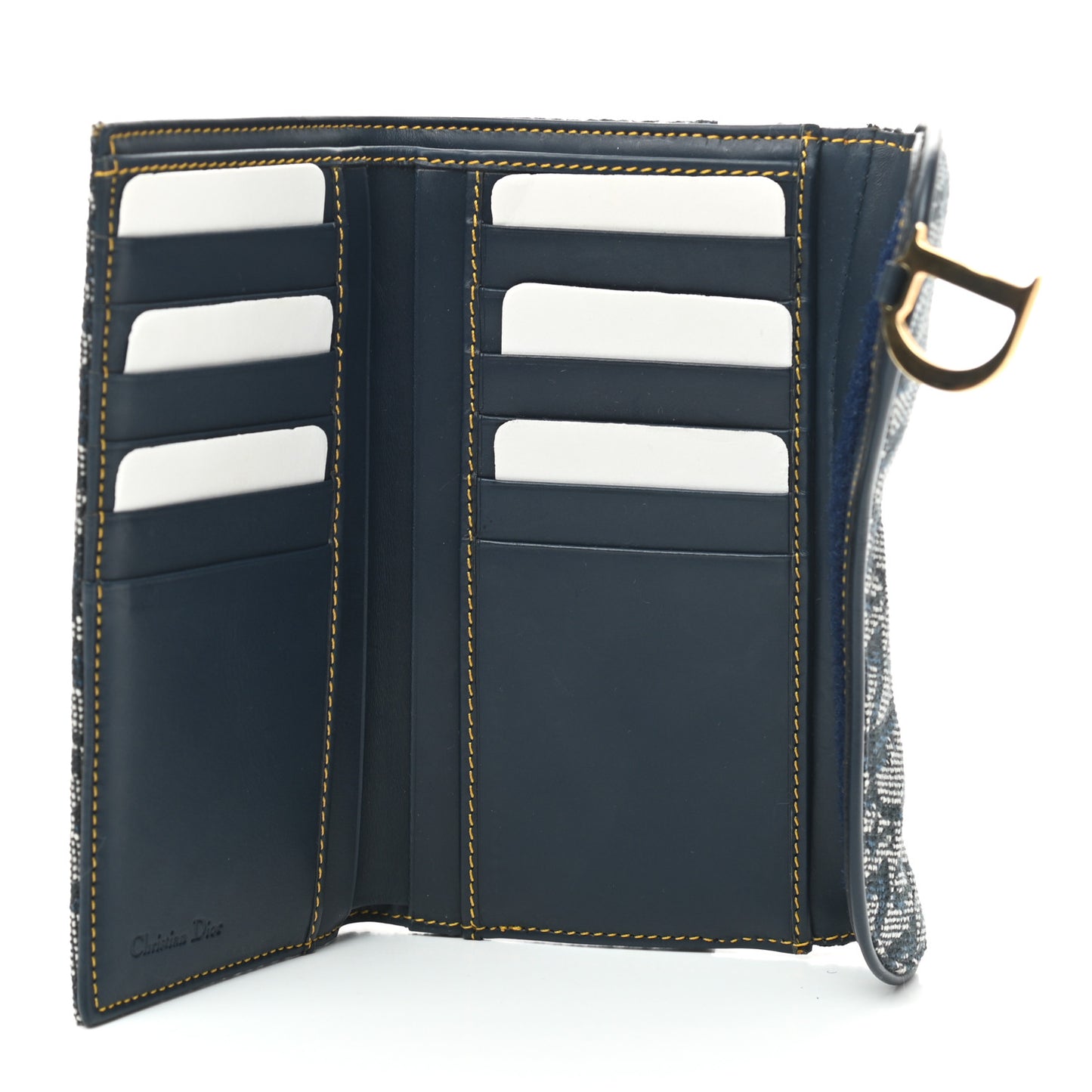 Oblique Saddle Large Zipped Wallet Blue