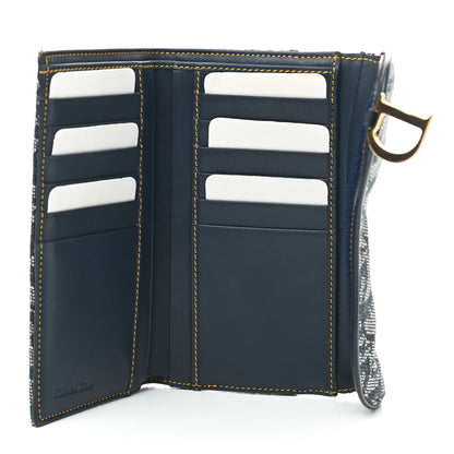 Christian Dior Oblique Saddle Large Zipped Wallet Blue 5 of 7