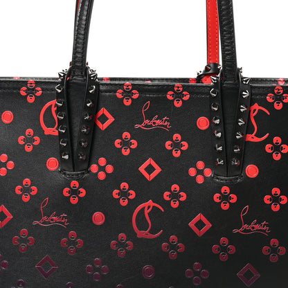 Christian Louboutin Perforated Calfskin Degrade Small Loubinthesky East West Cabata Tote Black Red 9 of 11