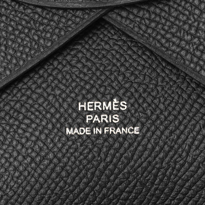 Hermes Epsom Calvi Duo Card Case Black 6 of 9