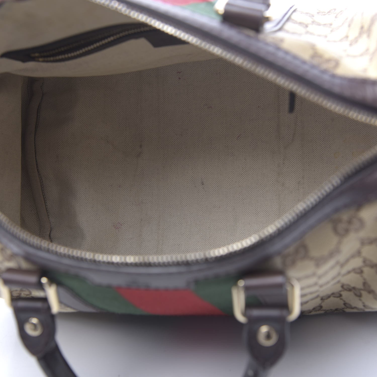 Gucci Monogram Vintage Web Medium Boston Dark Brown 5 of 16