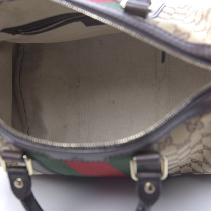 Gucci Monogram Vintage Web Medium Boston Dark Brown 5 of 16