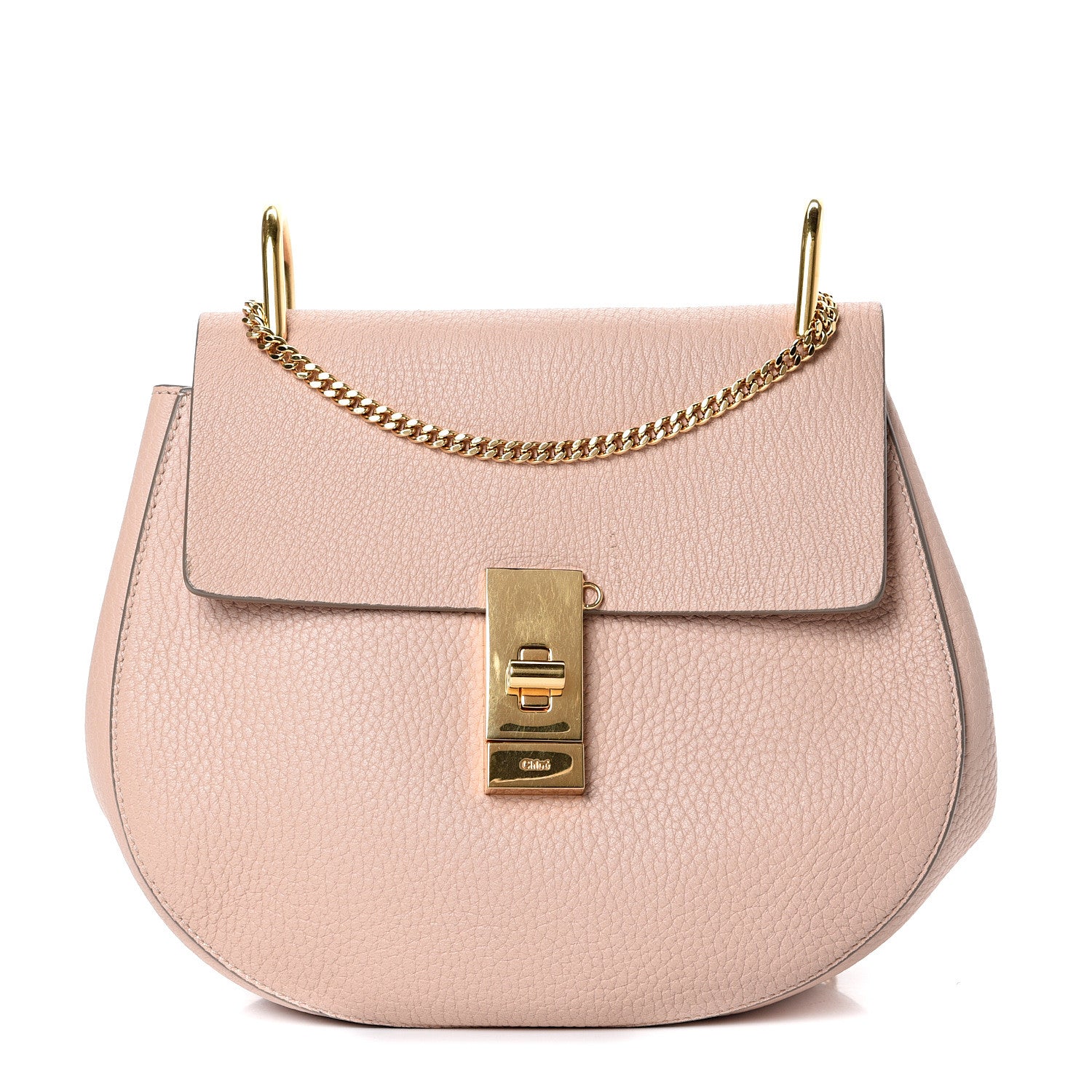 Chloe Grained Lambskin Drew Shoulder Bag Cement Pink 1 of 11