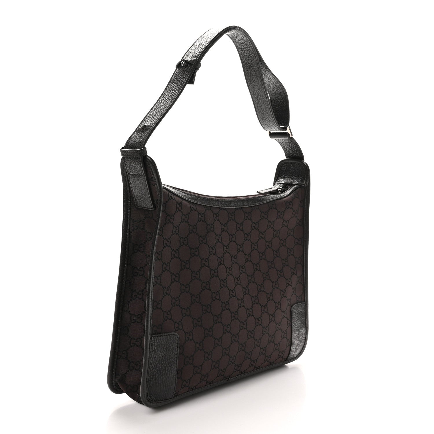 Gucci Nylon Monogram Shoulder Bag  Dark Brown 3 of 11