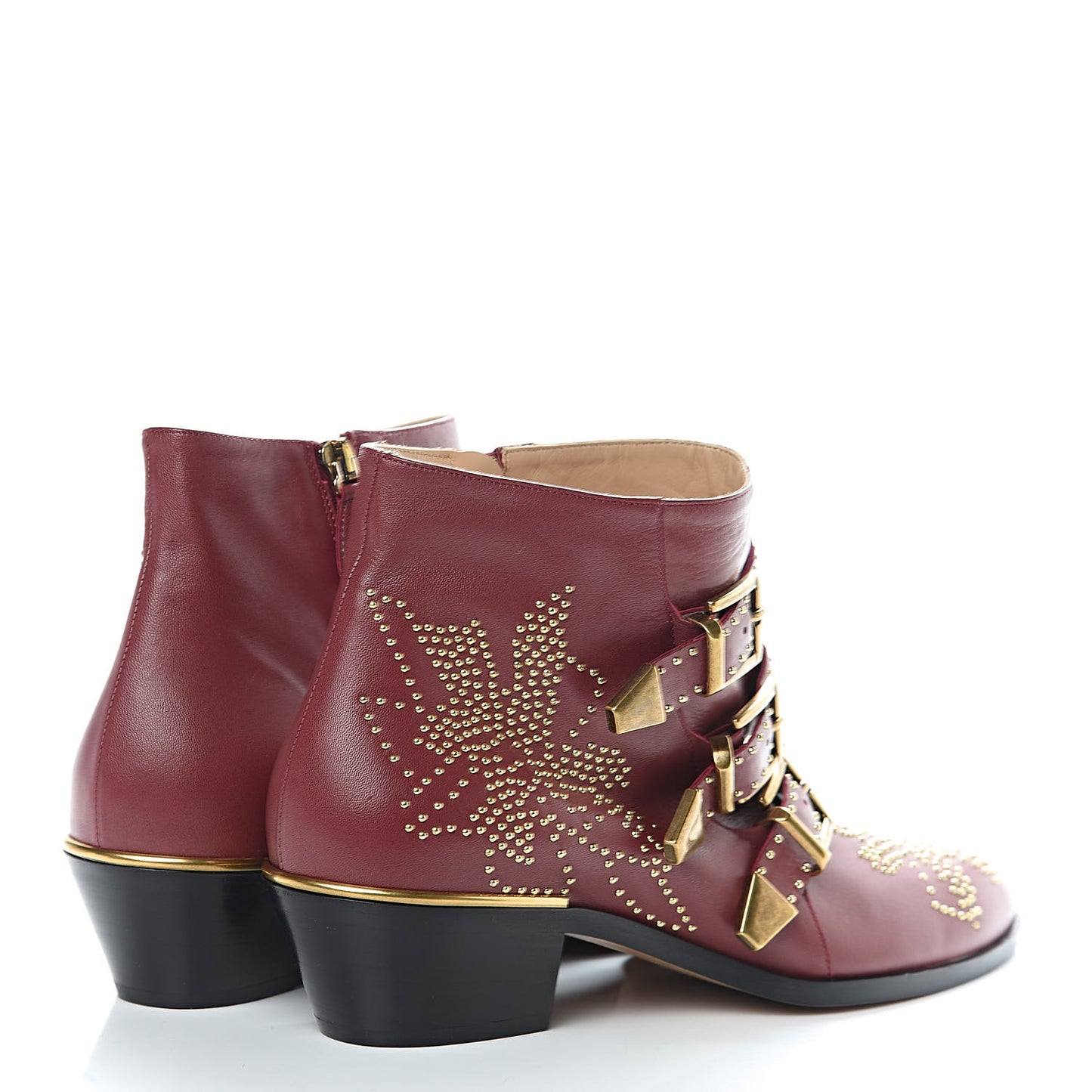 Nappa Sheepskin Studded Susanna Ankle Boots 40 Cherry Syrup