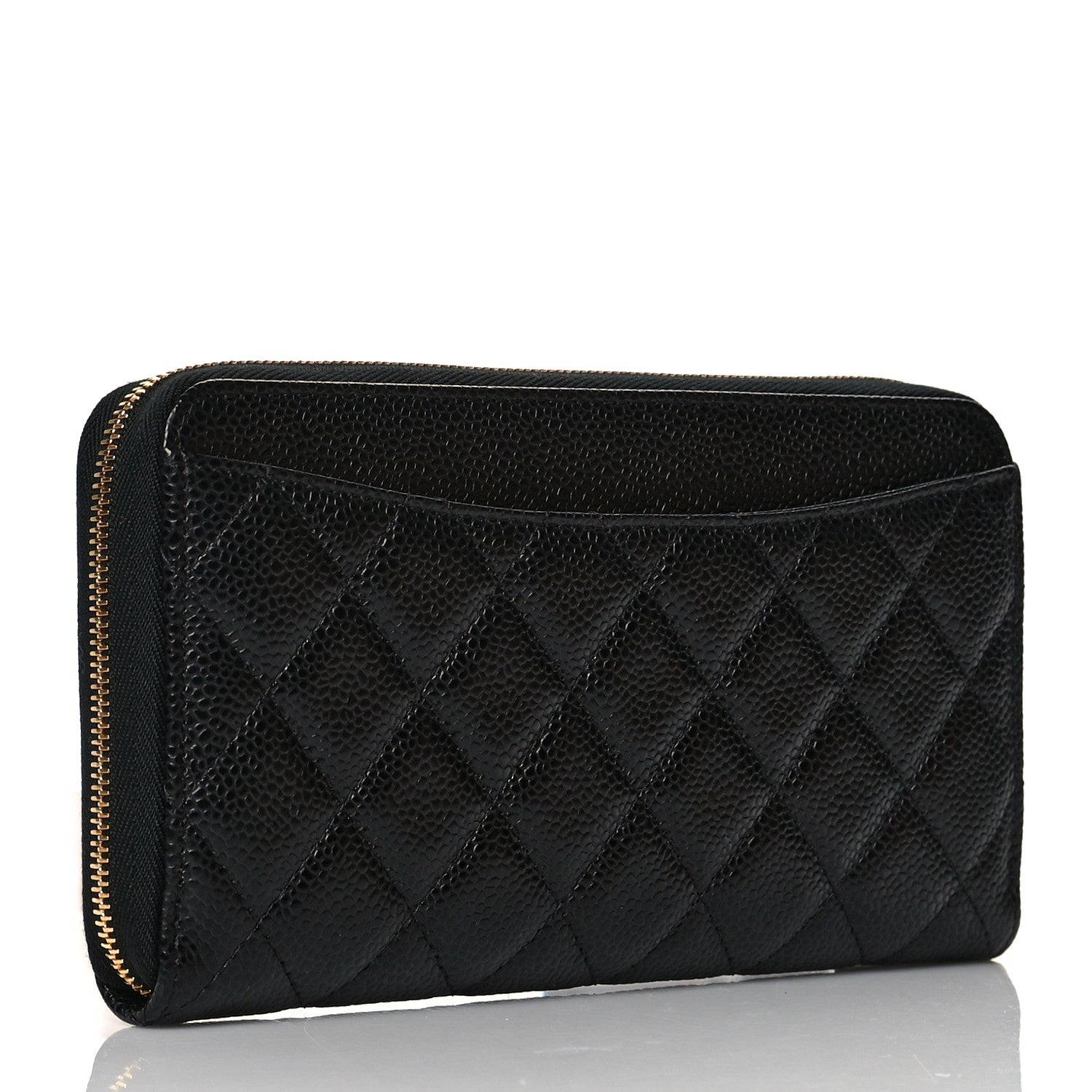 Chanel Caviar Quilted Large Gusset Zip Around Wallet Black 3 of 10