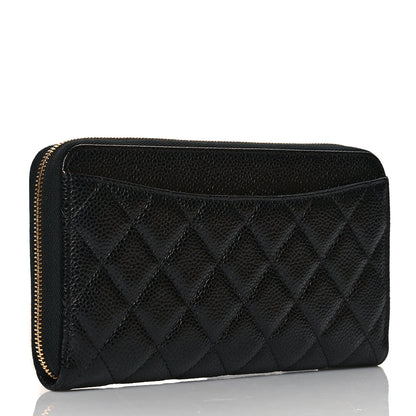 Chanel Caviar Quilted Large Gusset Zip Around Wallet Black 3 of 10
