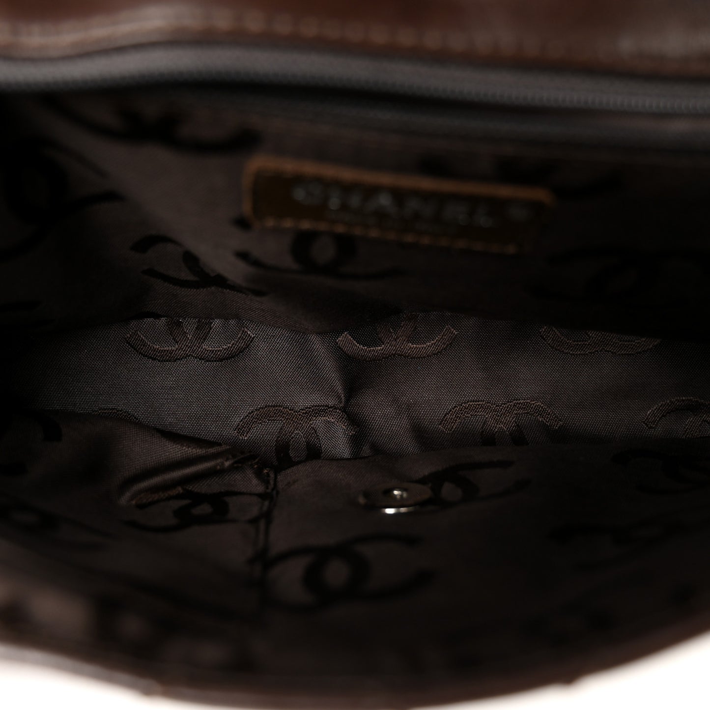 Lambskin Studded Medium Flap Brown