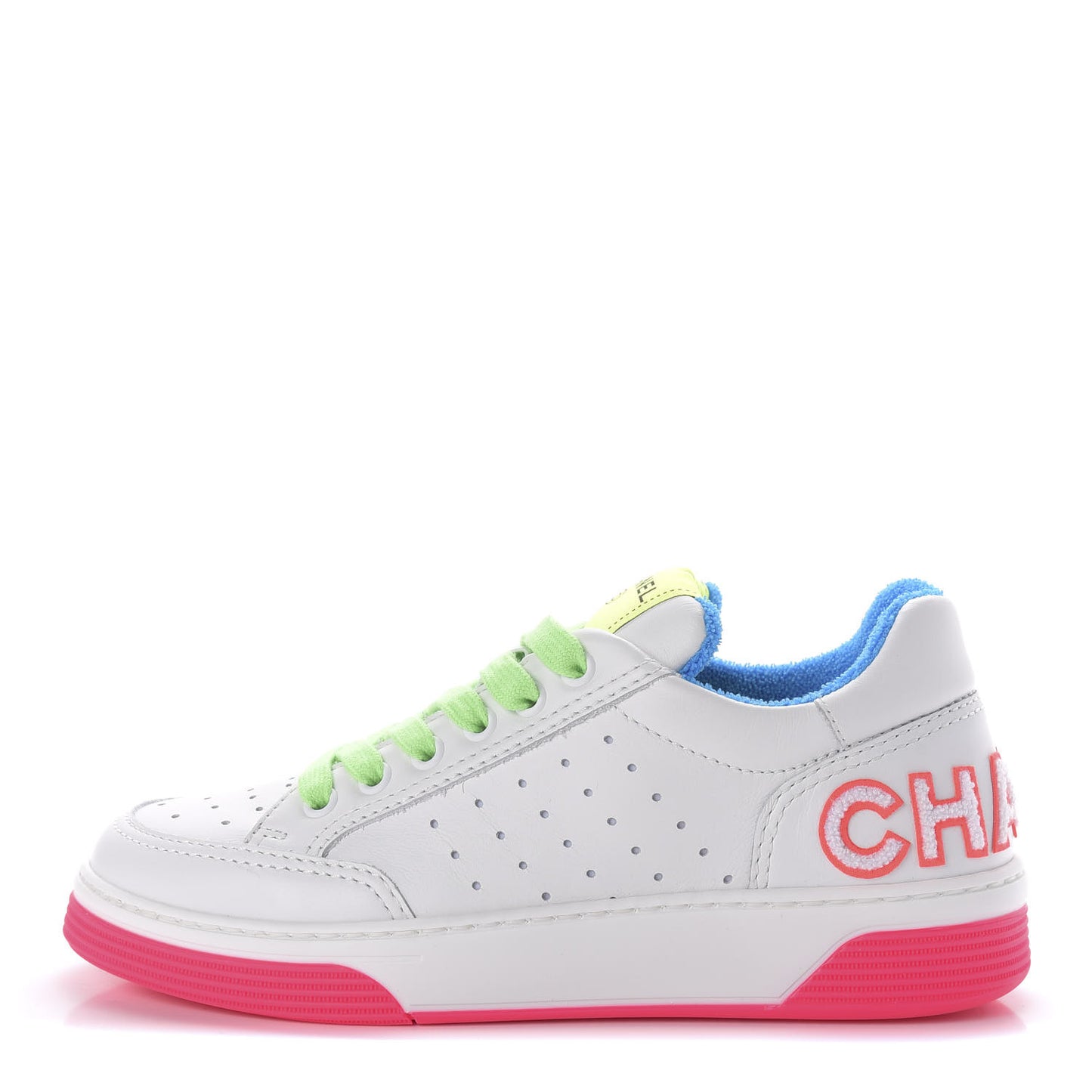 Calfskin Womens Logo Sneakers 36.5 Pink Multicolor