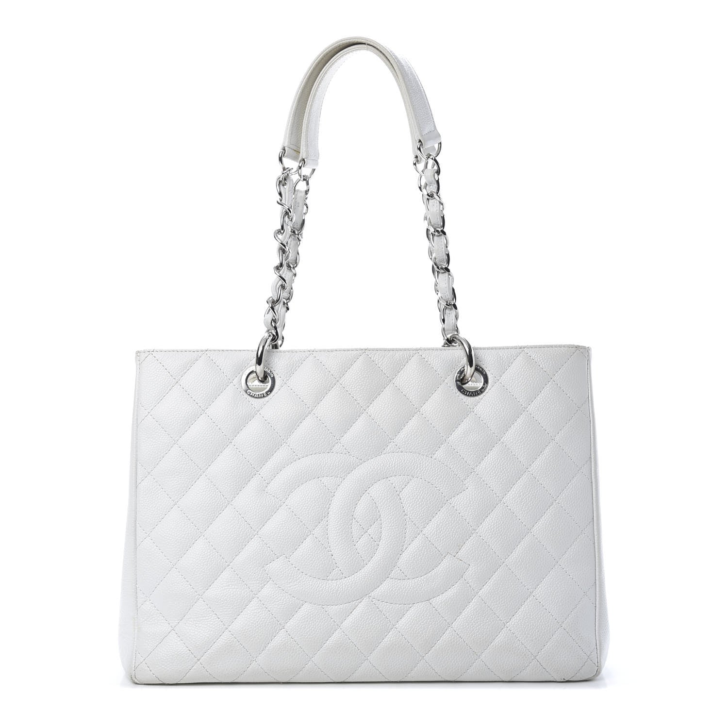 Chanel Caviar Quilted Grand Shopping Tote GST White 1 of 16