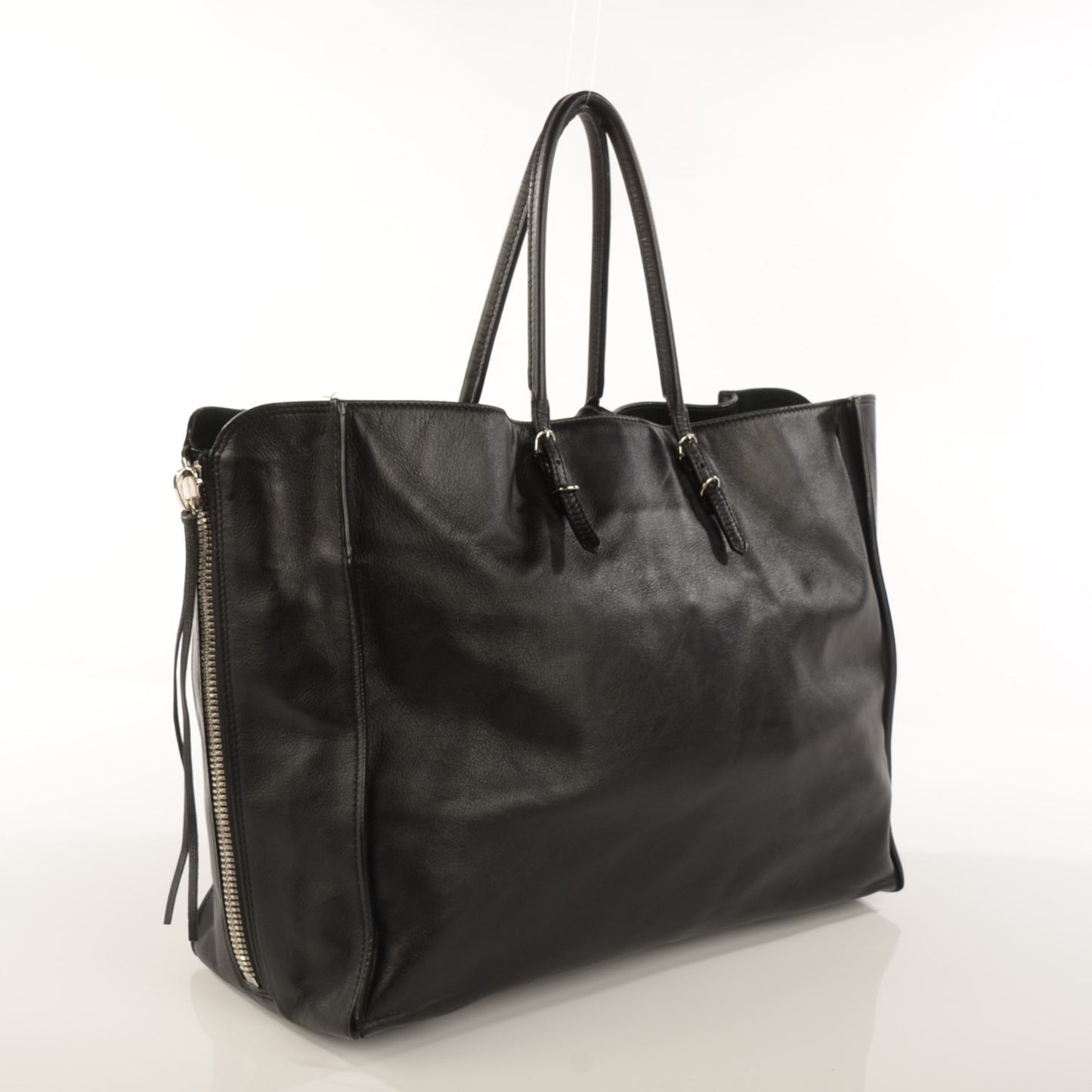 Supple Calfskin Papier A4 Tote Black