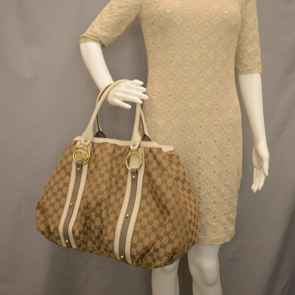 Gucci Monogram Medium Interlocking Icon Tote Ivory 2 of 7