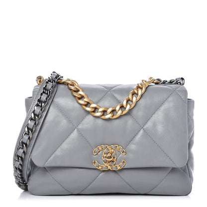 Chanel Lambskin Quilted Medium Chanel 19 Flap Grey 1 of 11