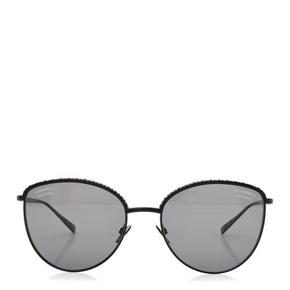 Chanel Metal Crystal Polarized Sunglasses 4258-B Black 2 of 8