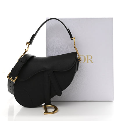 Christian Dior Grained Calfskin Mini Saddle Bag With Strap Black 11 of 11