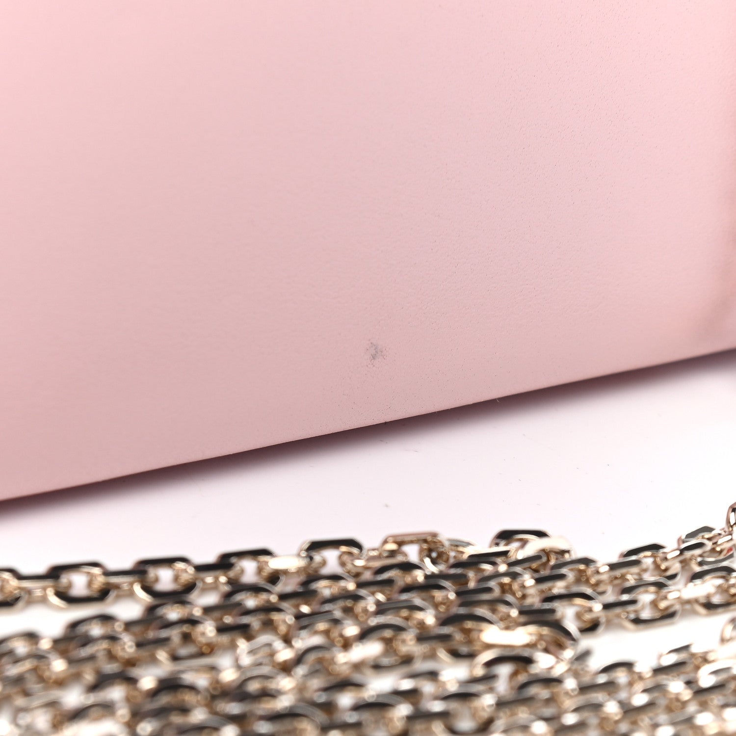 Valentino Garavani Vitello Rockstud Chain Clutch Water Rose 10 of 11