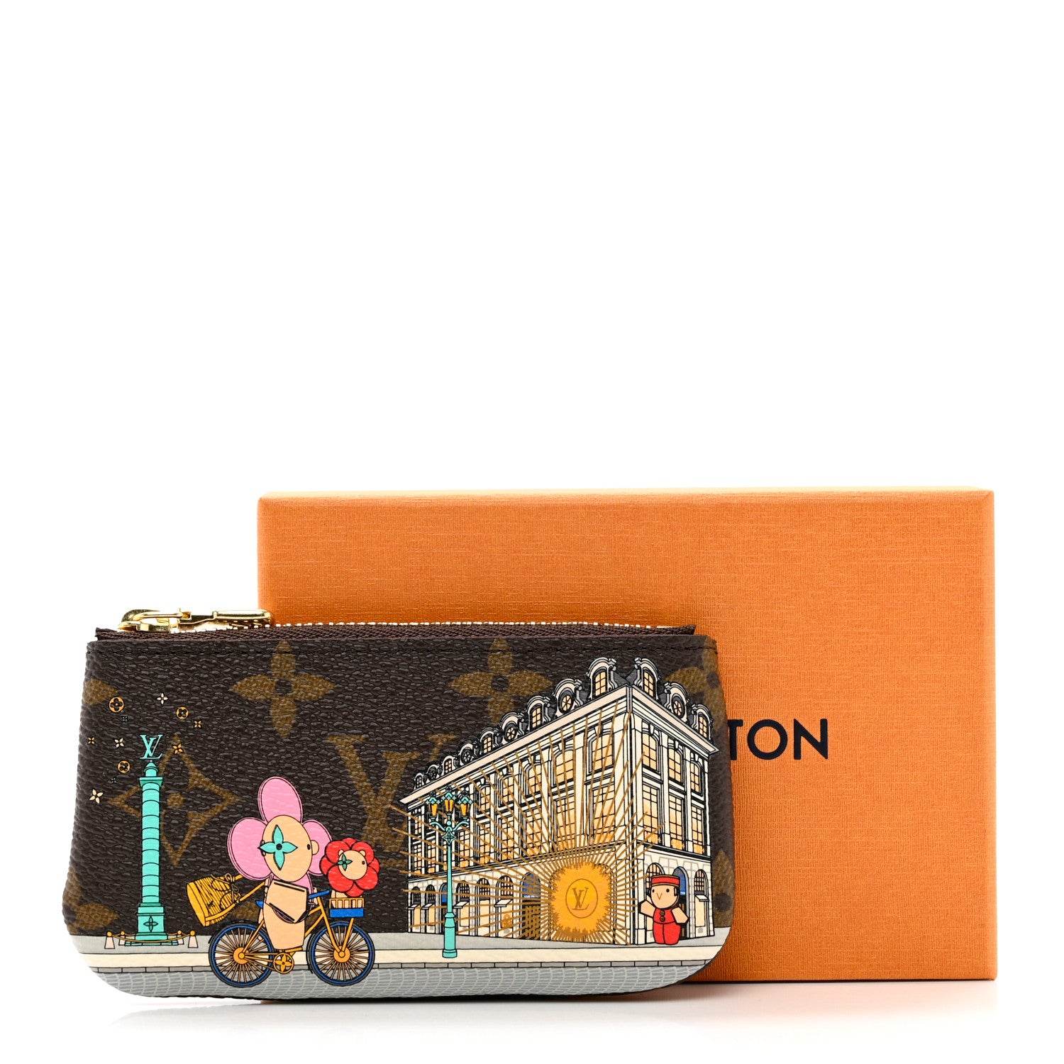 Louis Vuitton Monogram 2022 Christmas Animation Paris Key Pouch Pink 7 of 7