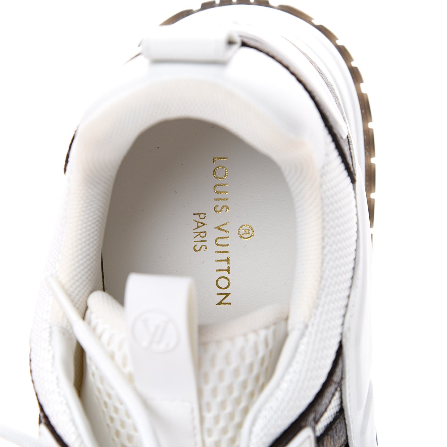 Calfskin Monogram Run Away Sneakers 38 White