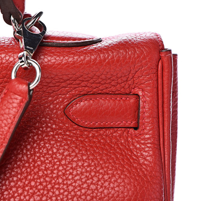 Hermes Taurillon Clemence Retourne Kelly 35 Rouge Garance 27 of 35