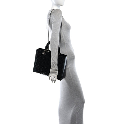Christian Dior Patent Cannage Large Lady Dior Black 2 of 10