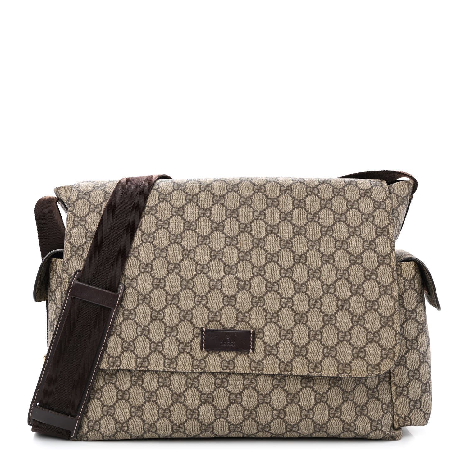 Gucci GG Plus Monogram Messenger Diaper Bag Dark Brown 1 of 12