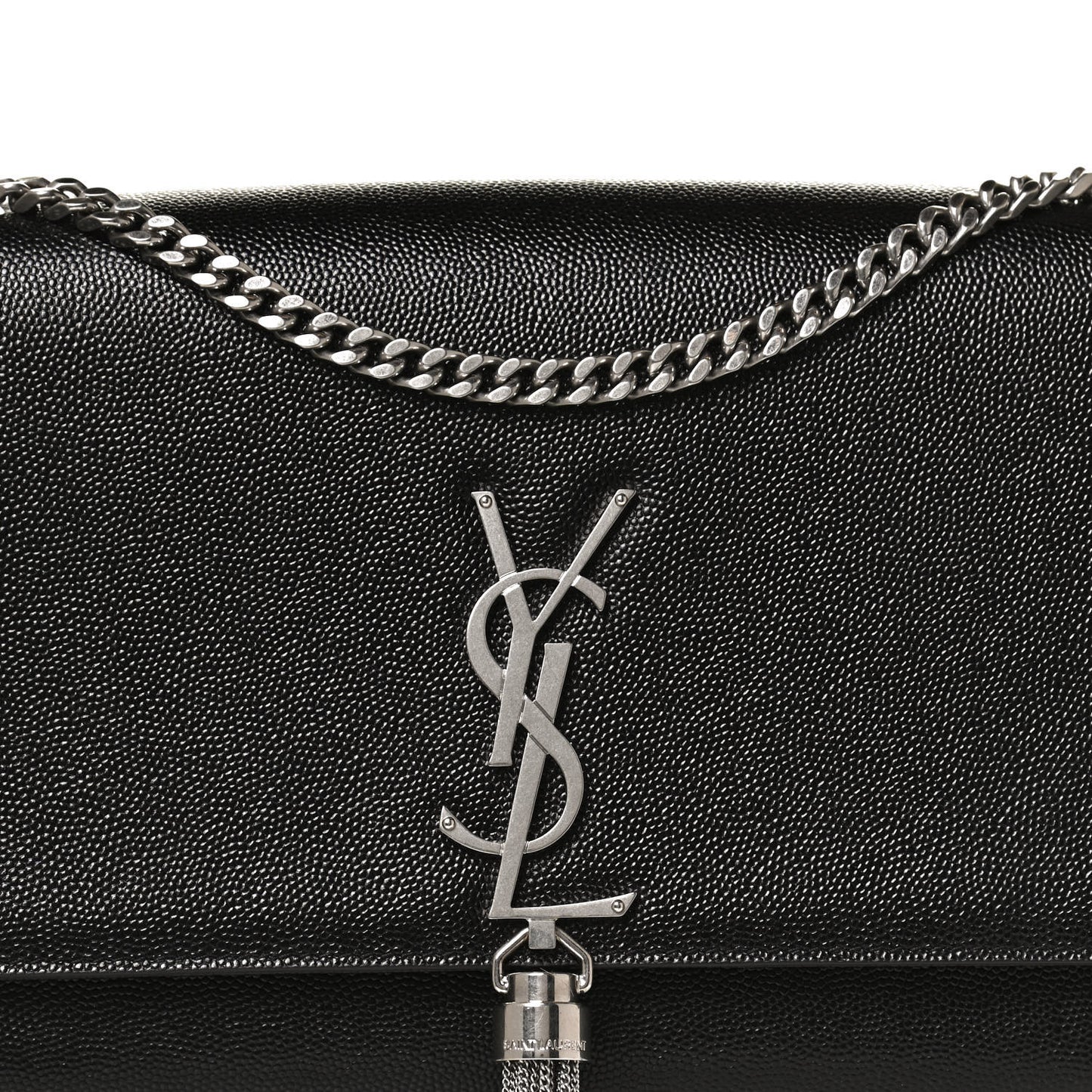 Grain De Poudre Medium Classic Monogram Kate Tassel Satchel Black