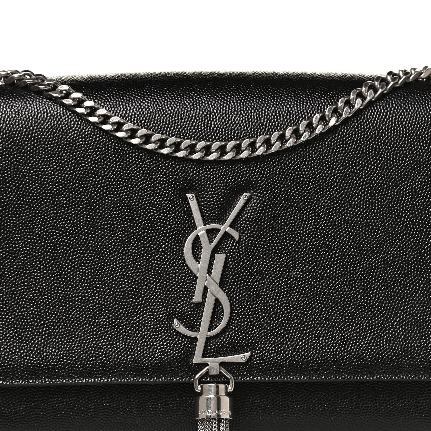 Saint Laurent Grain De Poudre Medium Classic Monogram Kate Tassel Satchel Black 7 of 9