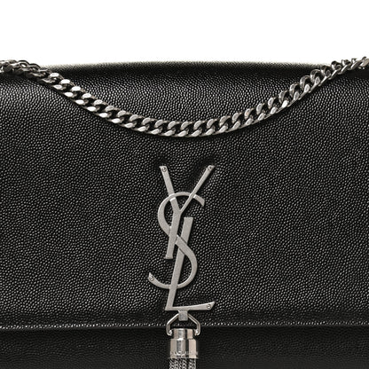 Saint Laurent Grain De Poudre Medium Classic Monogram Kate Tassel Satchel Black 7 of 9