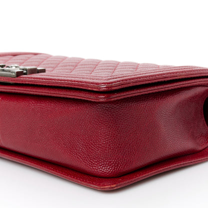 Chanel Caviar Quilted New Medium Boy Flap Dark Red 10 of 10