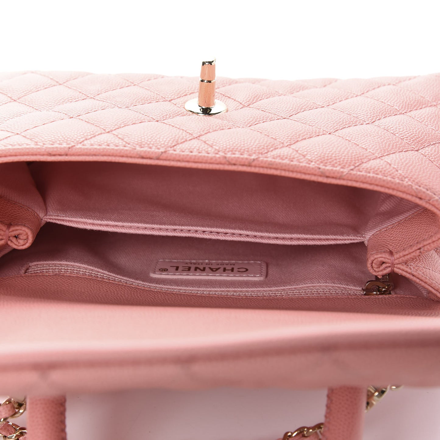 Caviar Quilted Mini Coco Handle Flap Pink