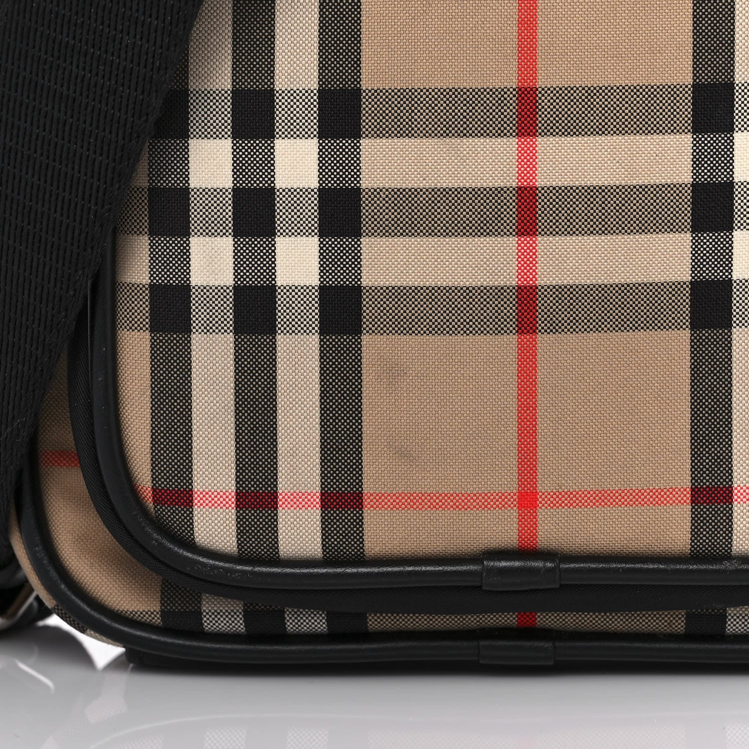 Burberry Canvas Calfskin Vintage Check Freddie Crossbody Bag Archive Beige 15 of 19