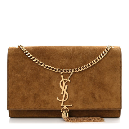 Saint Laurent Suede Medium Classic Monogram Kate Tassel Satchel Light Ochre 1 of 14