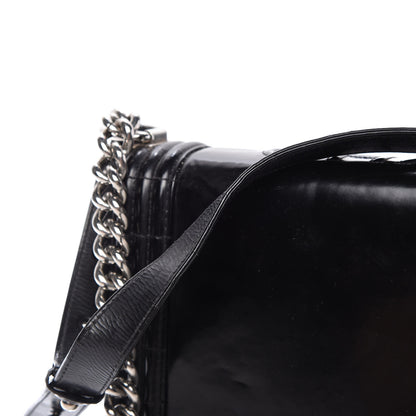 Chanel Glazed Calfskin Large Boy Flap Black 11 of 13
