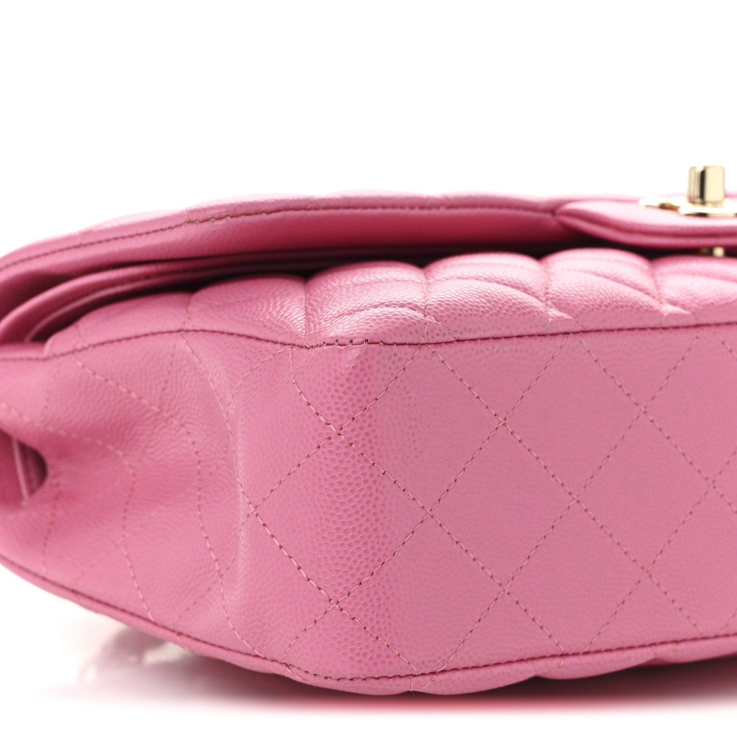 Caviar Quilted Medium Double Flap Pink