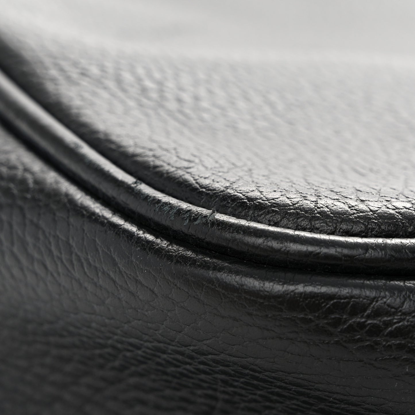 Pebbled Calfskin Logo Messenger Bag Black