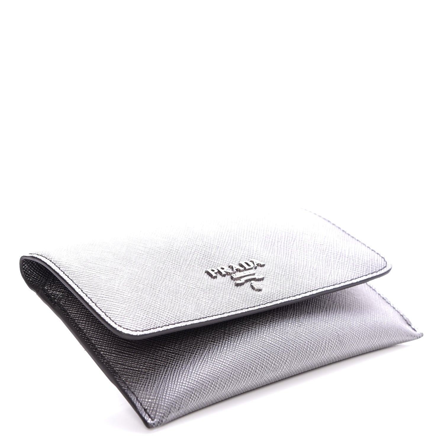Prada Saffiano Metal Flap Wallet Cromo 4 of 7