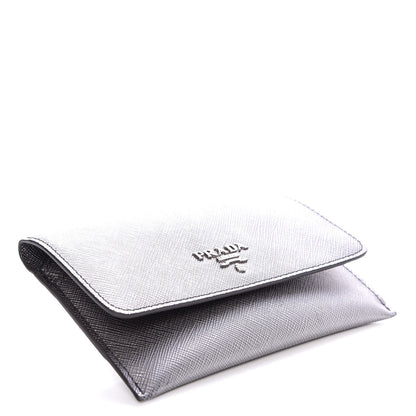 Prada Saffiano Metal Flap Wallet Cromo 4 of 7