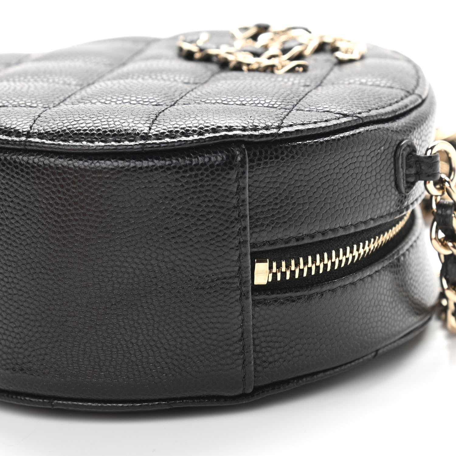Chanel Caviar Quilted French New Wave Round Clutch With Chain Black 9 of 9