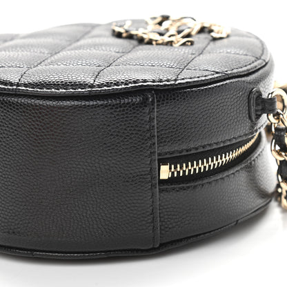 Chanel Caviar Quilted French New Wave Round Clutch With Chain Black 9 of 9