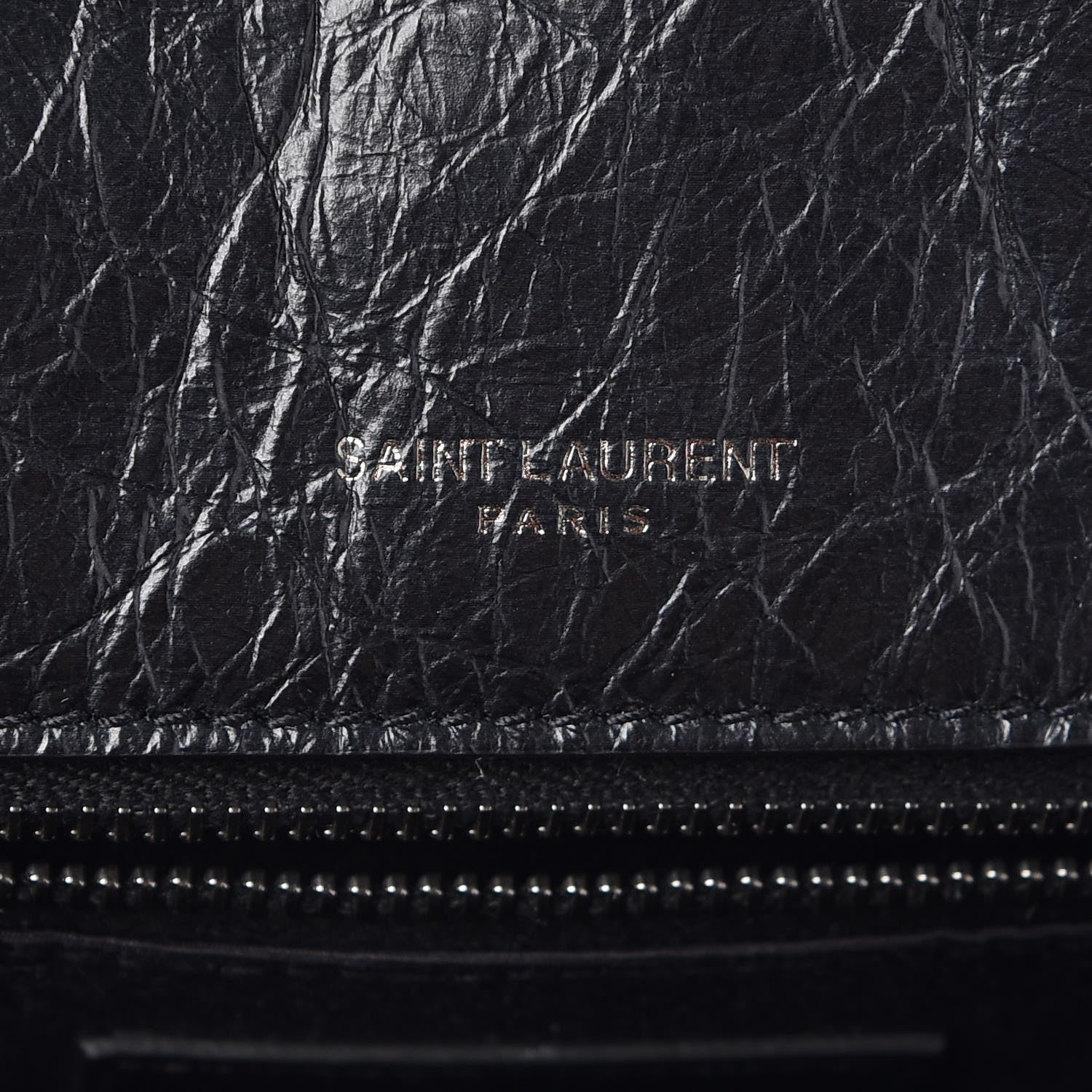 Saint Laurent Crinkled Calfskin Matelasse Monogram Large Niki Chain Satchel Black 7 of 9