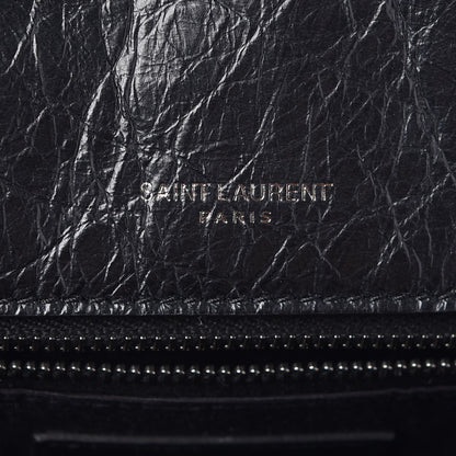 Saint Laurent Crinkled Calfskin Matelasse Monogram Large Niki Chain Satchel Black 7 of 9