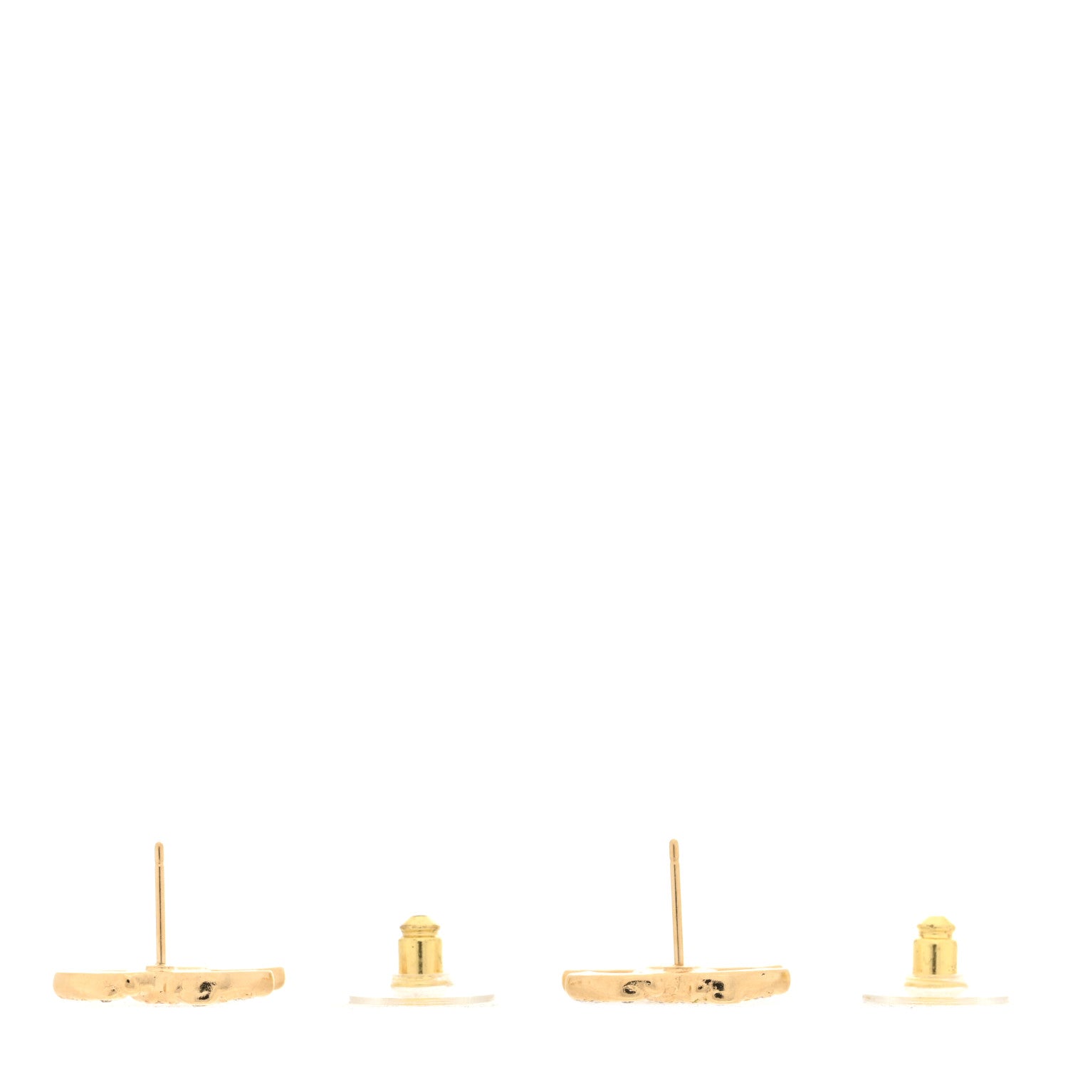 Chanel Crystal CC Earrings Gold 3 of 5