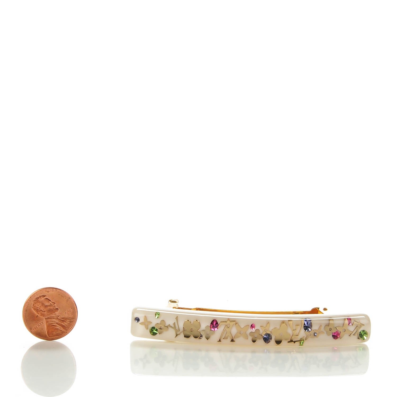 Louis Vuitton Resin Swarovski Inclusion Barrette PM White 2 of 5